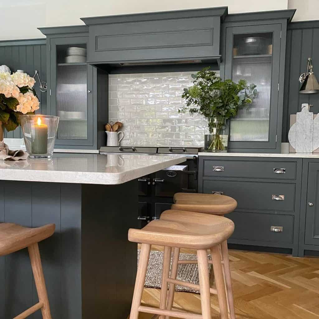 Modern Farmhouse Kitchen With Gray Cabinetry