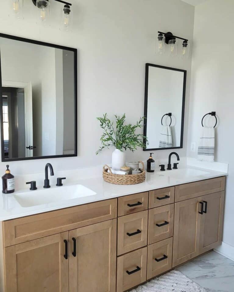 Modern Farmhouse Master Bathroom With Luxury Finishes
