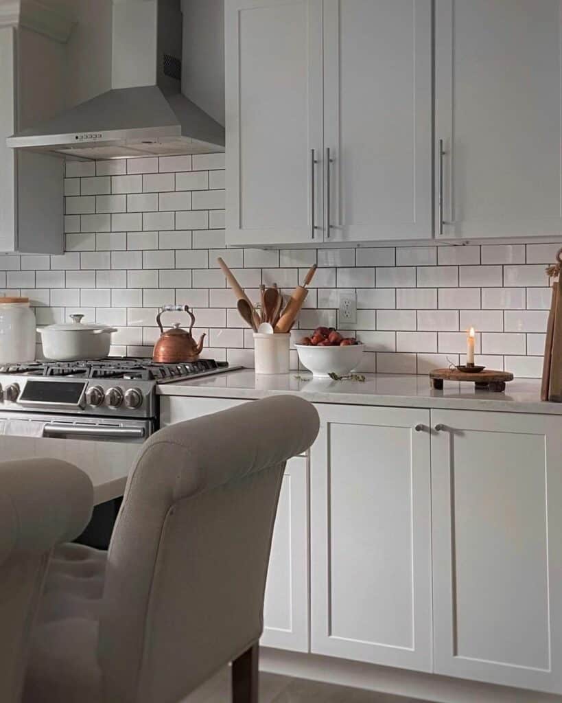 Modern Kitchen Design in White and Gray