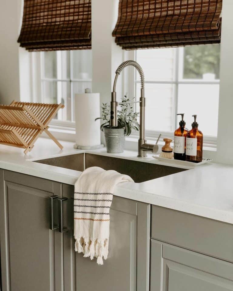 Modern Kitchen Sink With Brown Accents