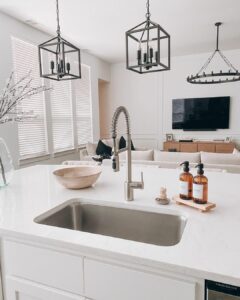 Modern Kitchen With White Quartz Sink Countertop