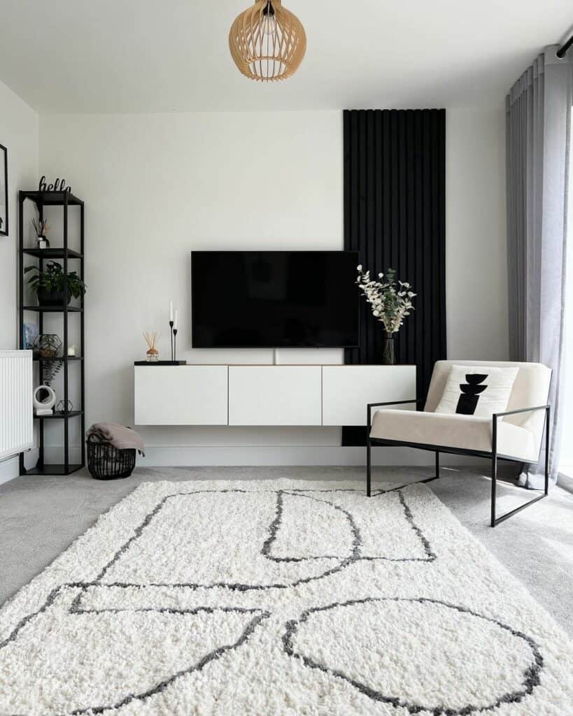Modern Living Room With Wall-mounted Console