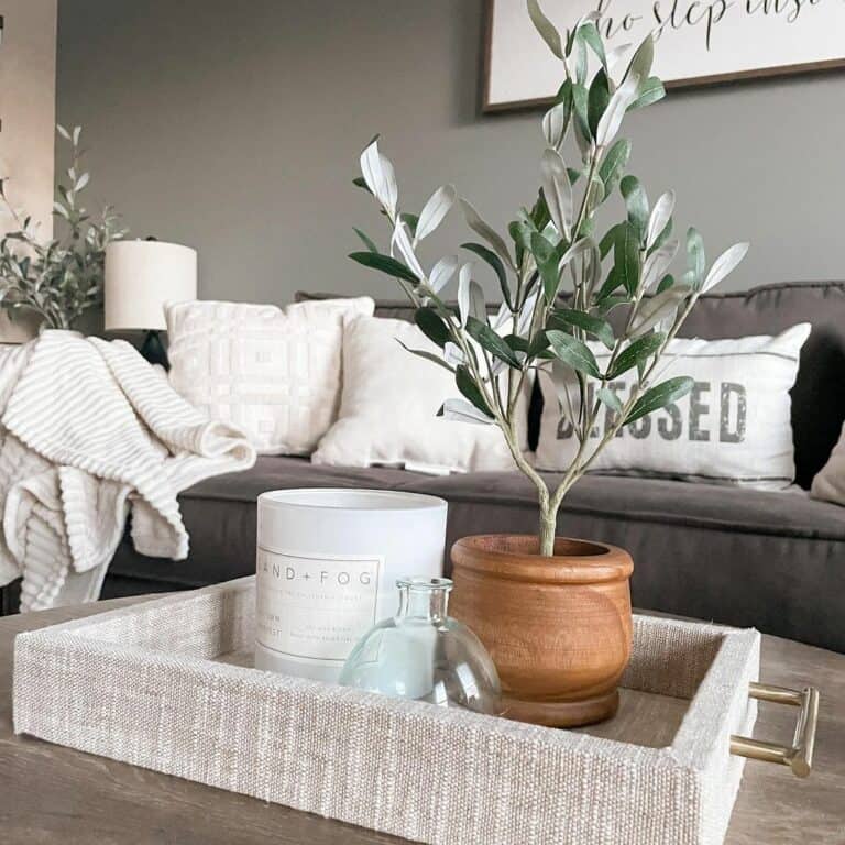Modern Living Room With White and Green Accents