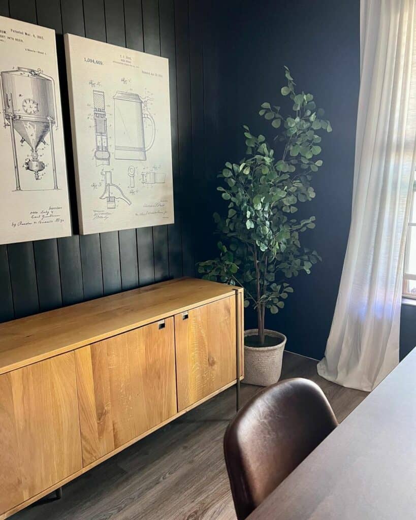 Modern Office With Wood Furniture