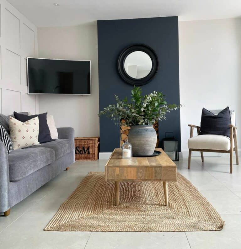 Modern Scandinavian Living Room With Accent Wall