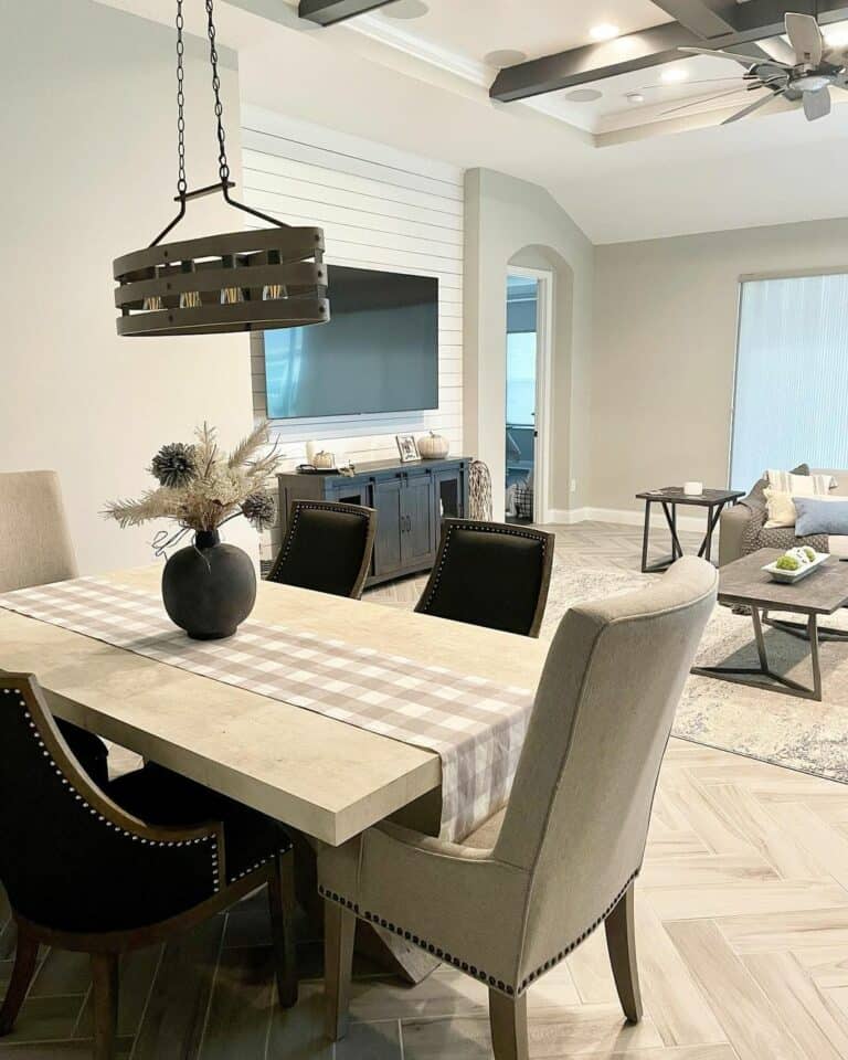 Modern TV Room With Dining Table