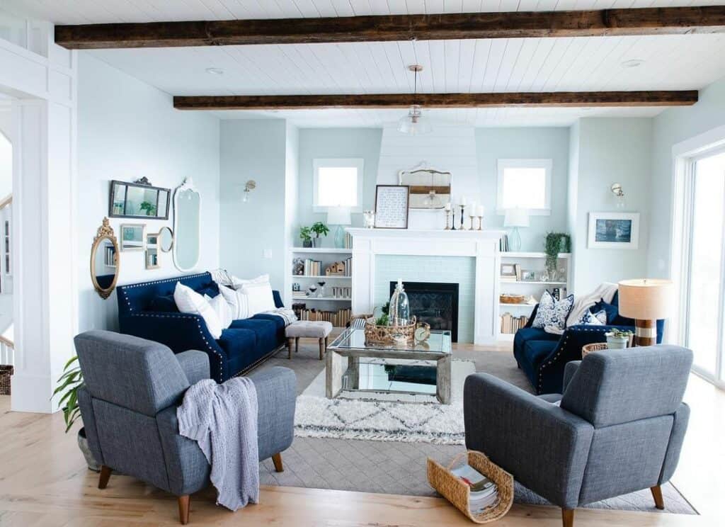 Monochrome Blue Living Room