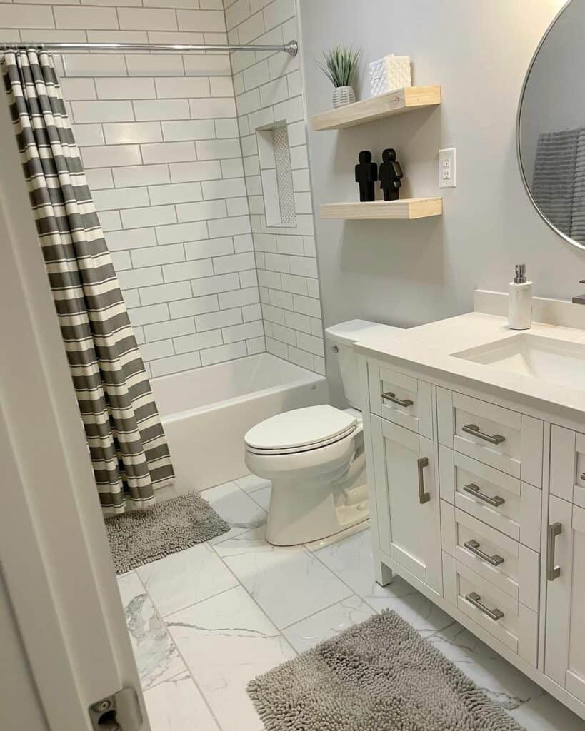 Monochrome Minimalist Guest Bathroom Design