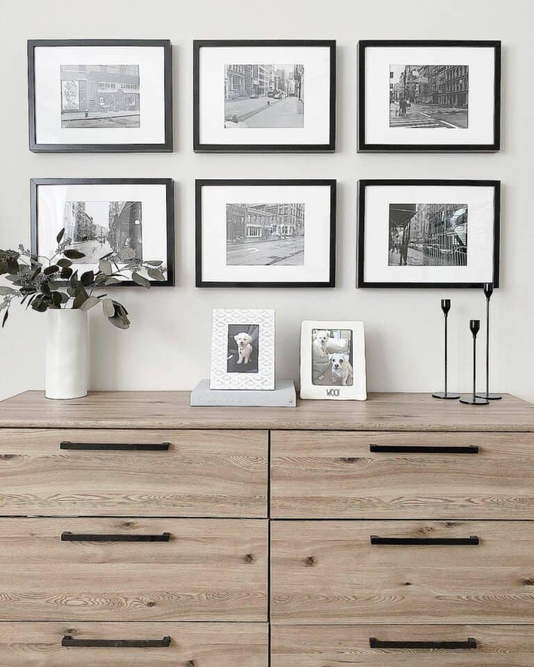Muted Black and White Dresser Display