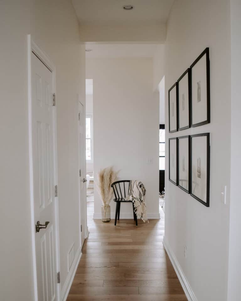 Narrow Hallway With Wood Flooring