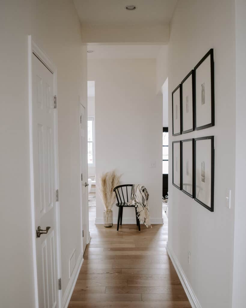 Narrow Hallway With Wood Flooring