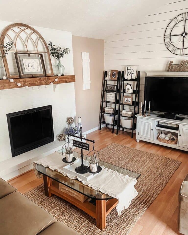 Natural Living Room With Farmhouse Accents