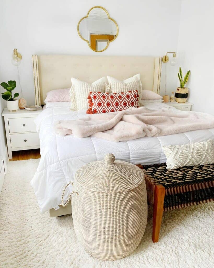 Neutral Cream Upholstery for a Modern Headboard
