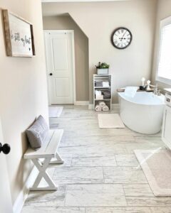 Neutral Farmhouse Master Bathroom