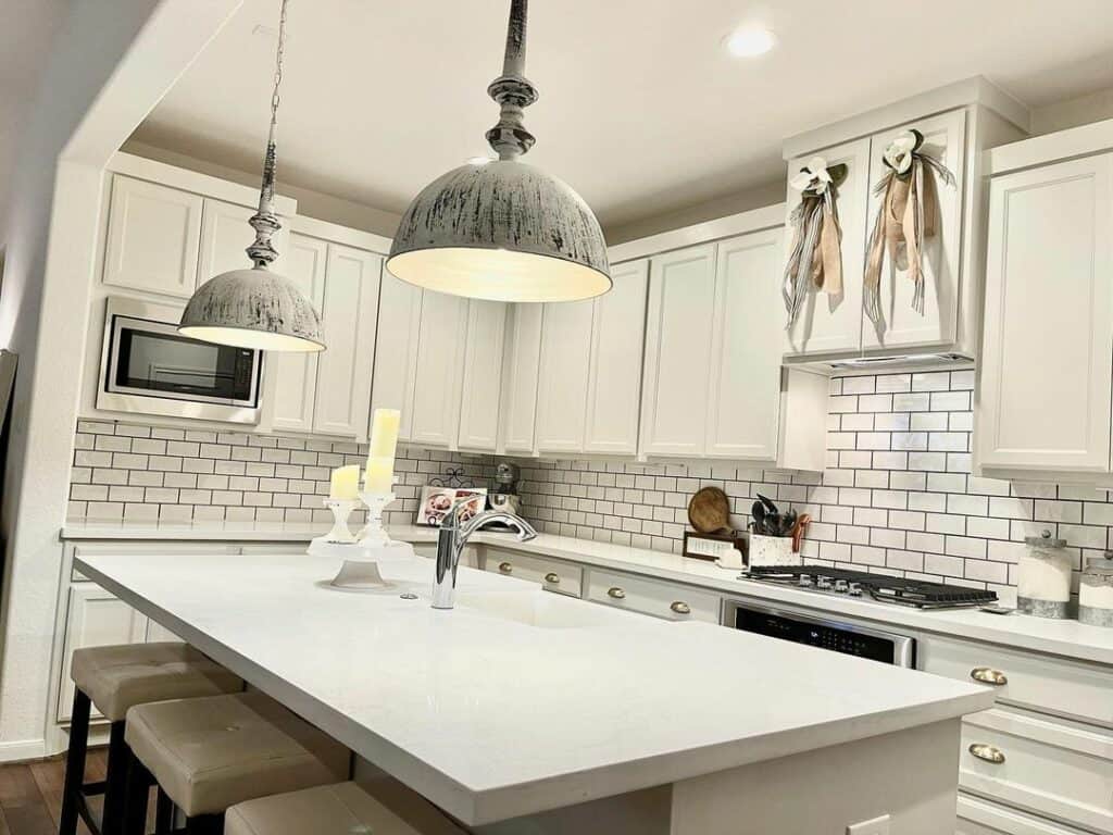 Neutral Kitchen With White Backsplash