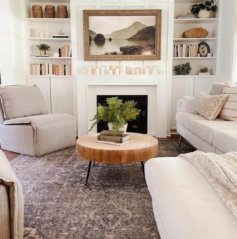 Neutral Living Room With Landscape Artwork