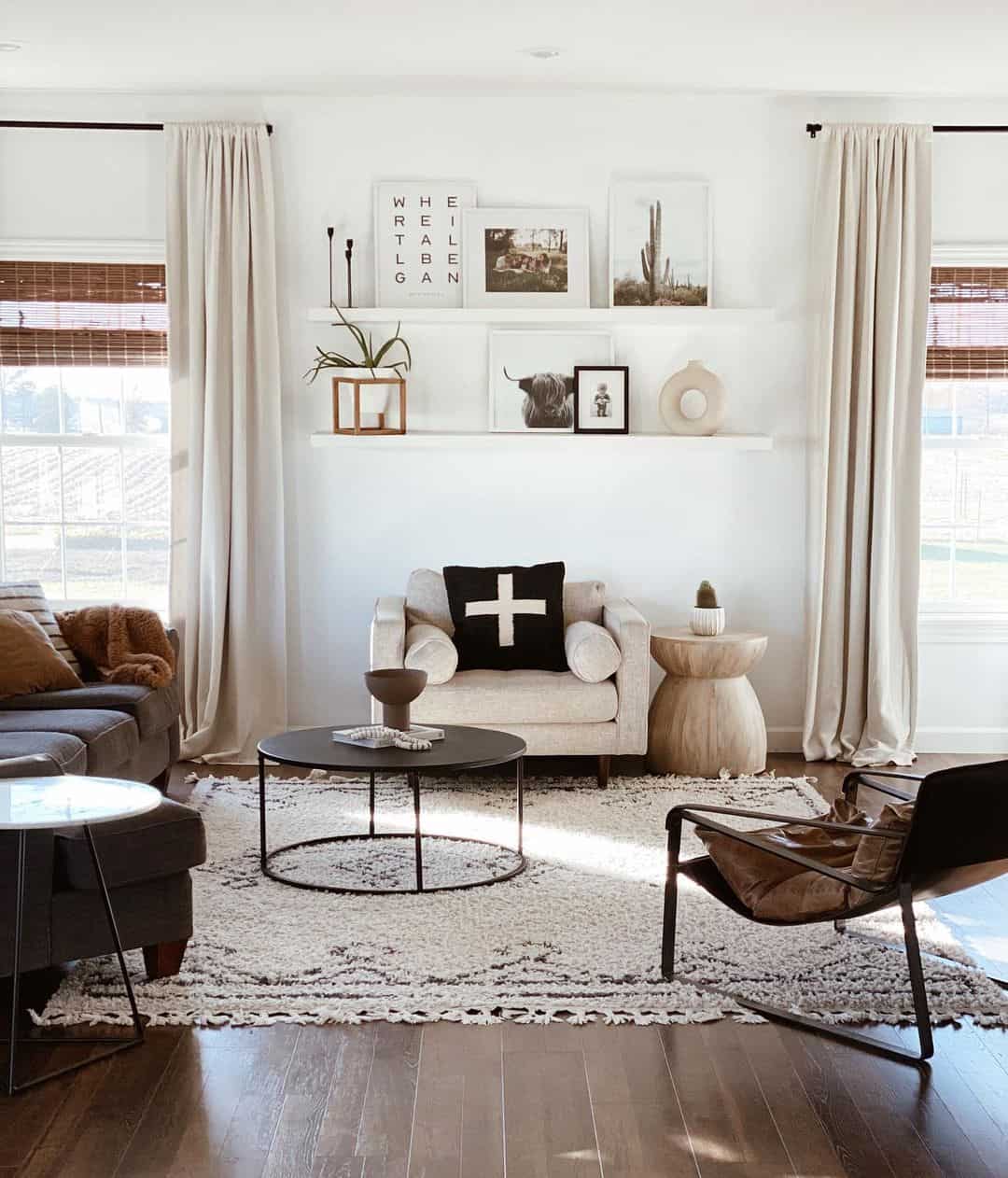 Neutral Rustic Boho Living Room Design - Soul & Lane