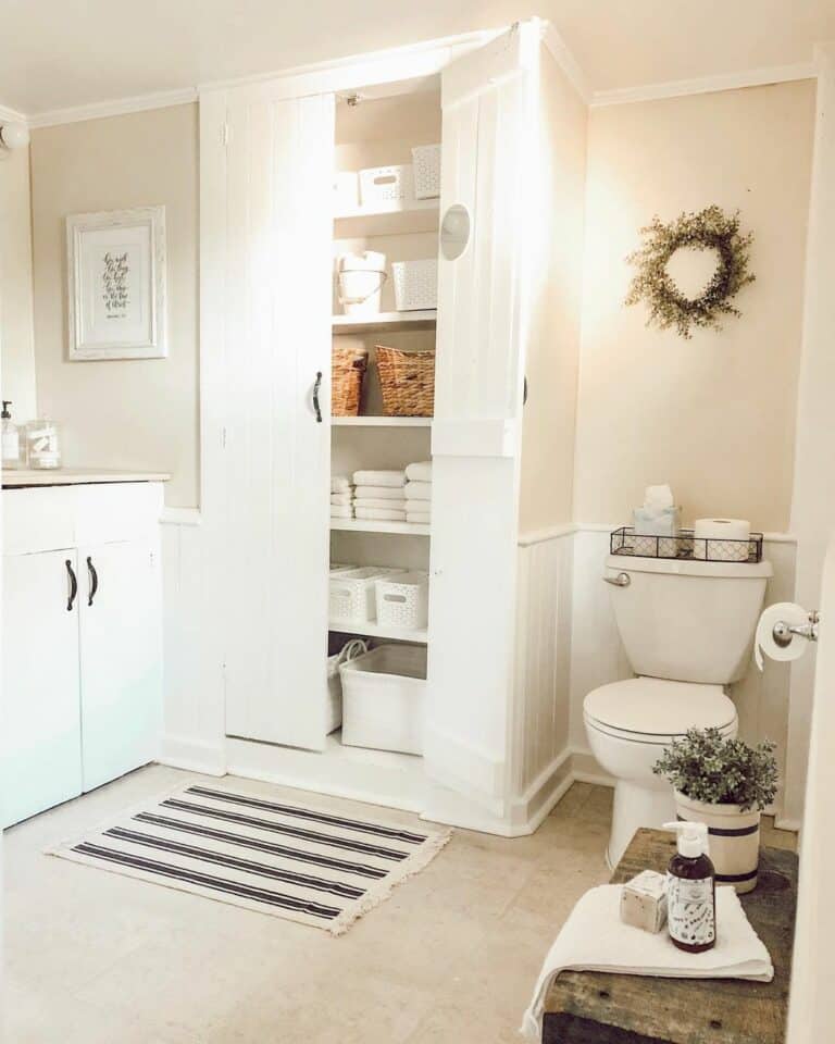 Bathroom Closet Organization Inspiration from Glamorous