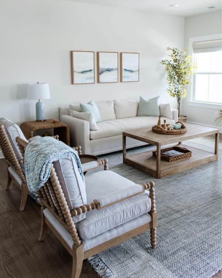 Ocean Décor in Airy Living Room