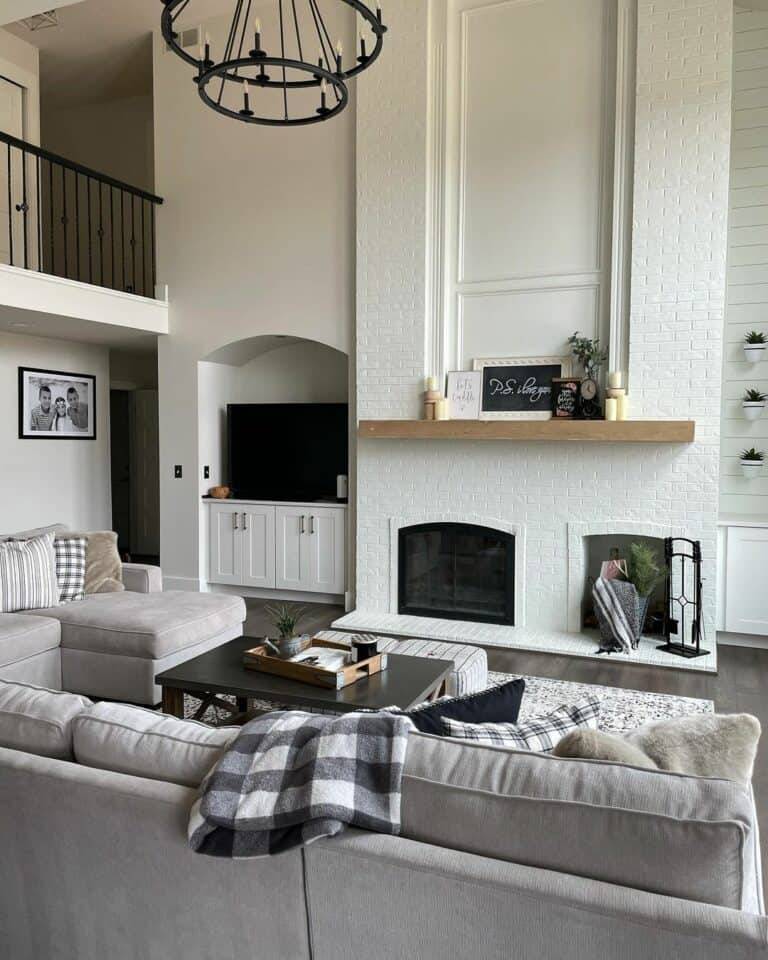 Offcenter Fireplace With Storage Cubby