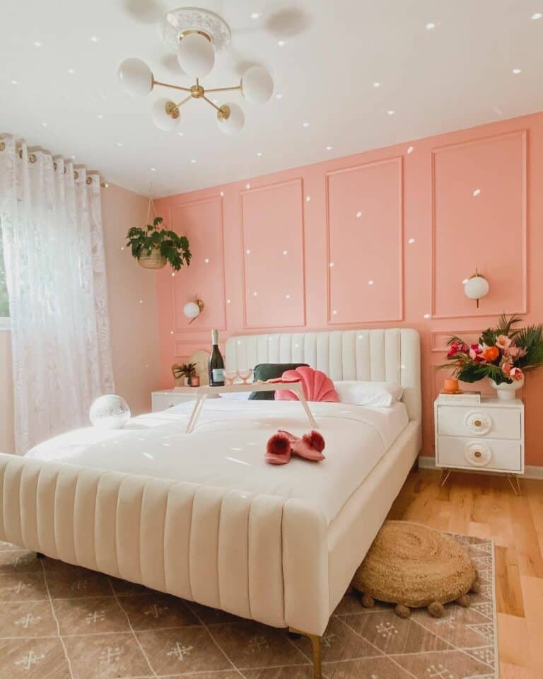 Opulent Grown up Pink Bedroom With Captivating Décor