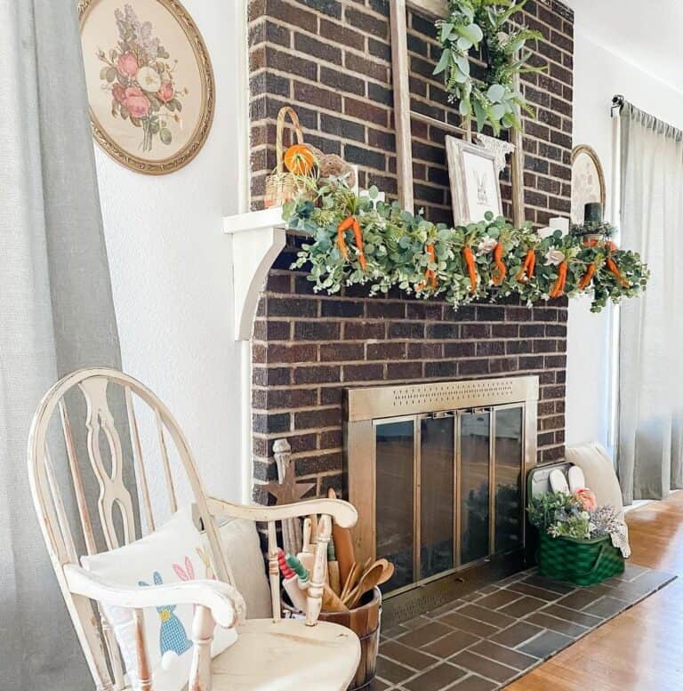 Orange Carrots Garland Mantel Decoration