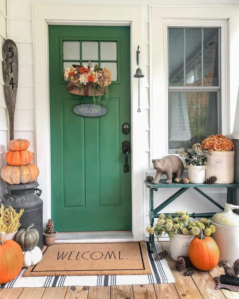 Orange and Green Porch Décor