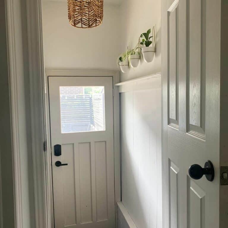 Painted Beige Doors in a Compact Entrance