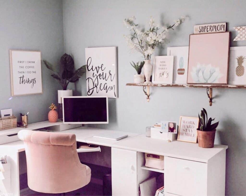 Pastel Palette Home Office Ideas for Her