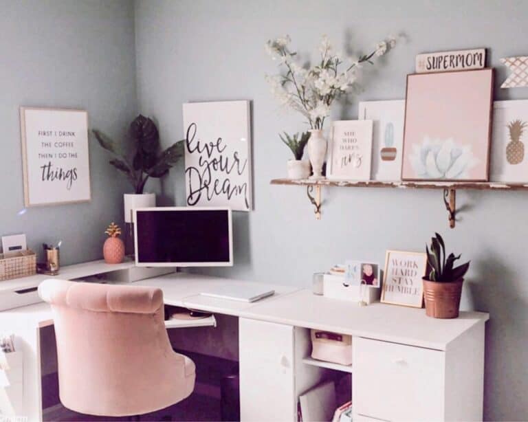Pastel Palette Home Office Ideas for Her