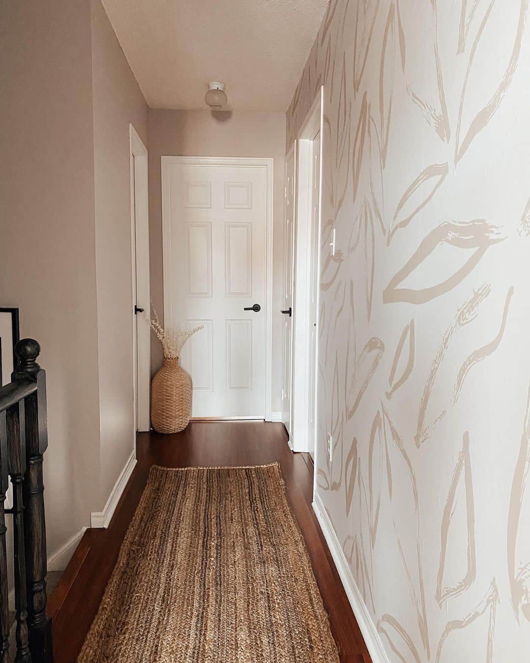 Patterned Accent Wall in Boho Hallway Soul & Lane