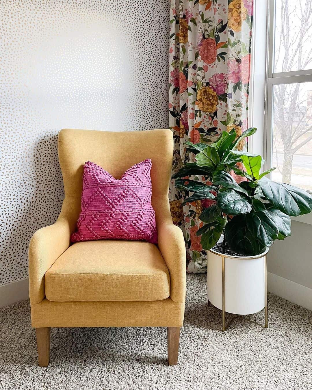 Pink and Yellow Living Room Décor With Floral Accents - Soul & Lane