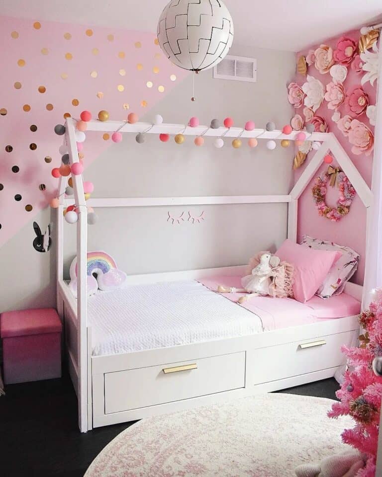 Playful Kid's Room With Bright Pink Walls
