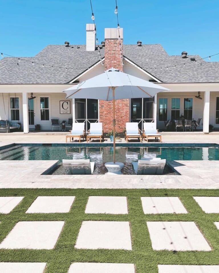 Poolside Pavers and Loungers