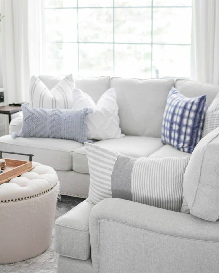 Pop of Blue Coastal Living Room