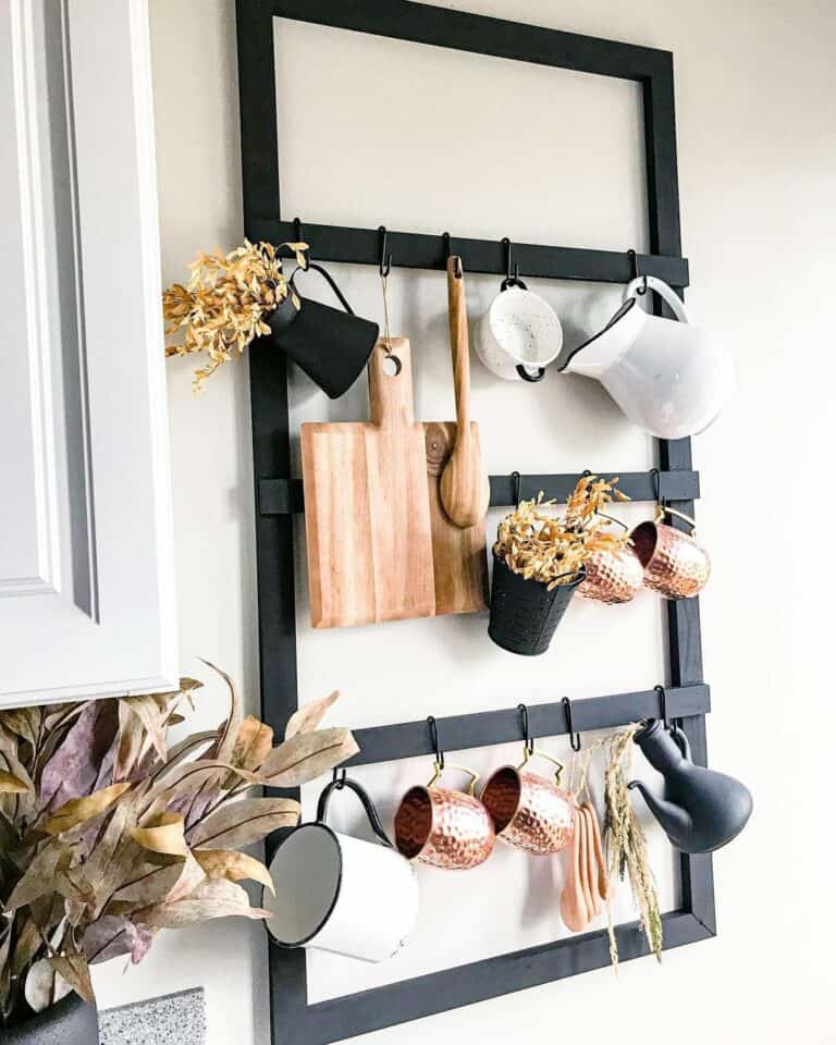 Pot Rack With Mug Hooks