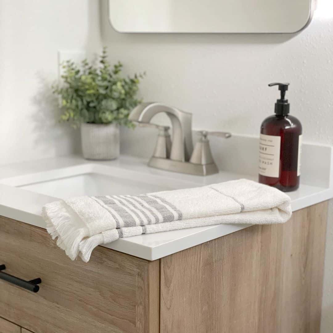 Potted Plant on a Wood Vanity - Soul & Lane