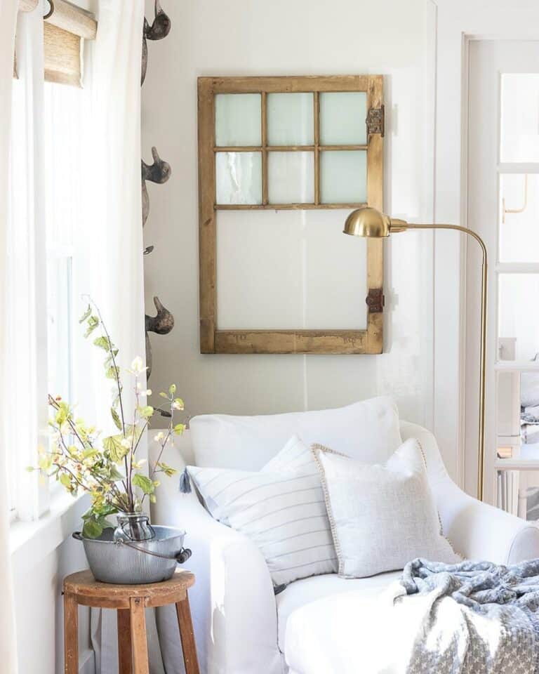 Relaxing Living Room With White Curtains