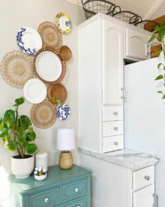 Round Rattan Basket Farmhouse Kitchen Hanging Wall Décor