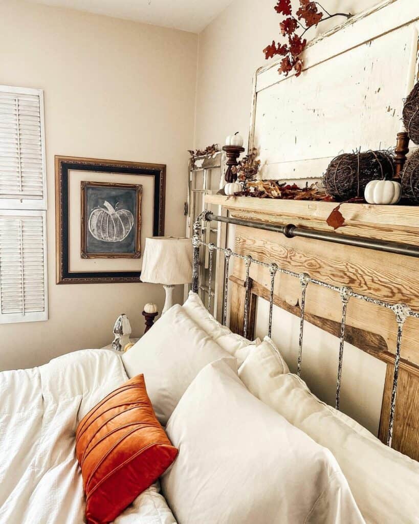 Rustic Bedroom With Fall Decorations