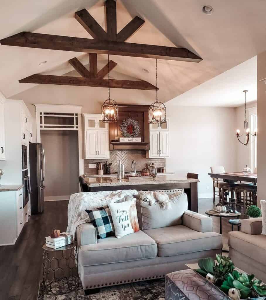 Rustic Chandelier Lights for a Sloped Ceiling