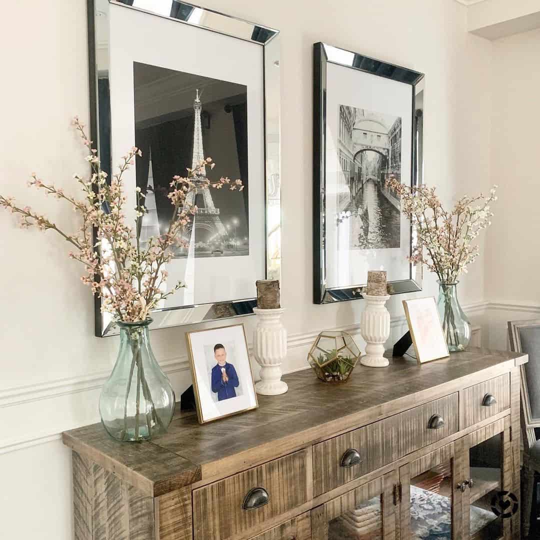 Rustic Console Table with Springtime Flowers - Soul & Lane