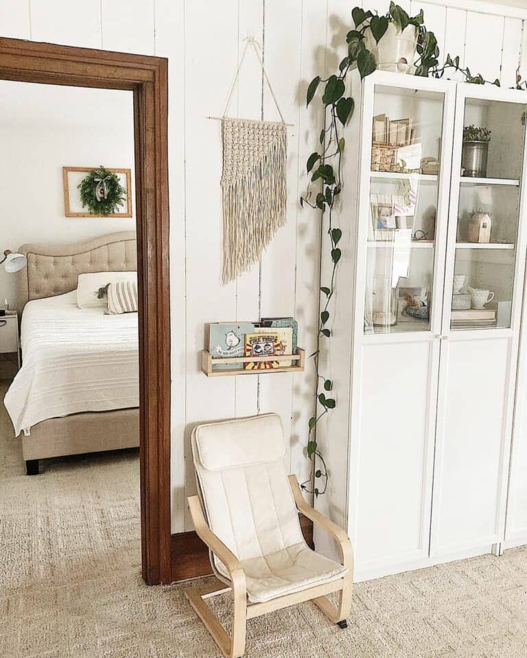 Rustic Farmhouse Bedroom With Antique Accents