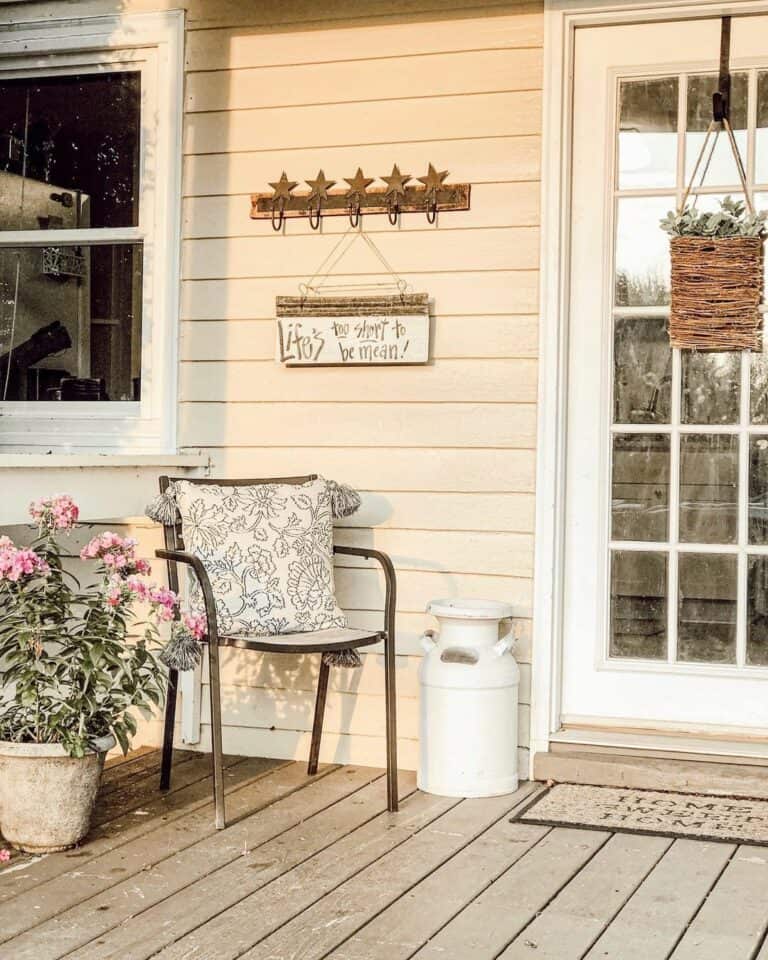 Rustic Farmhouse Decorations for a Small Porch