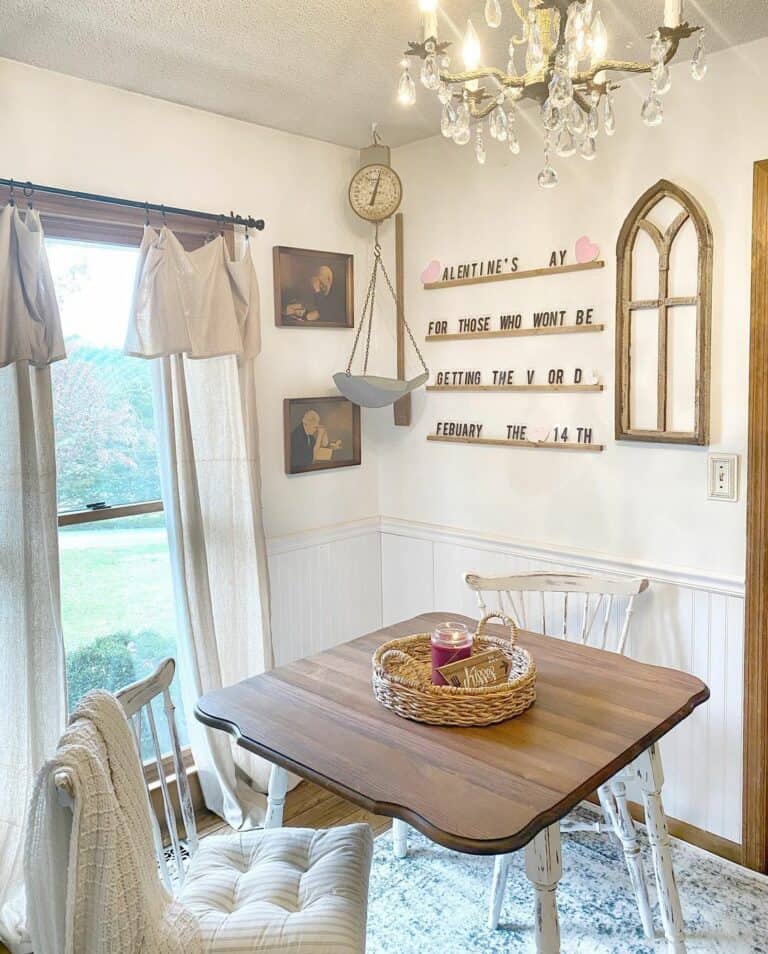 Rustic Farmhouse Dining Table With Vintage Accents