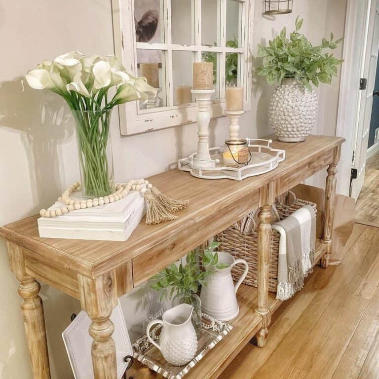 Rustic Hallway With Farmhouse Details