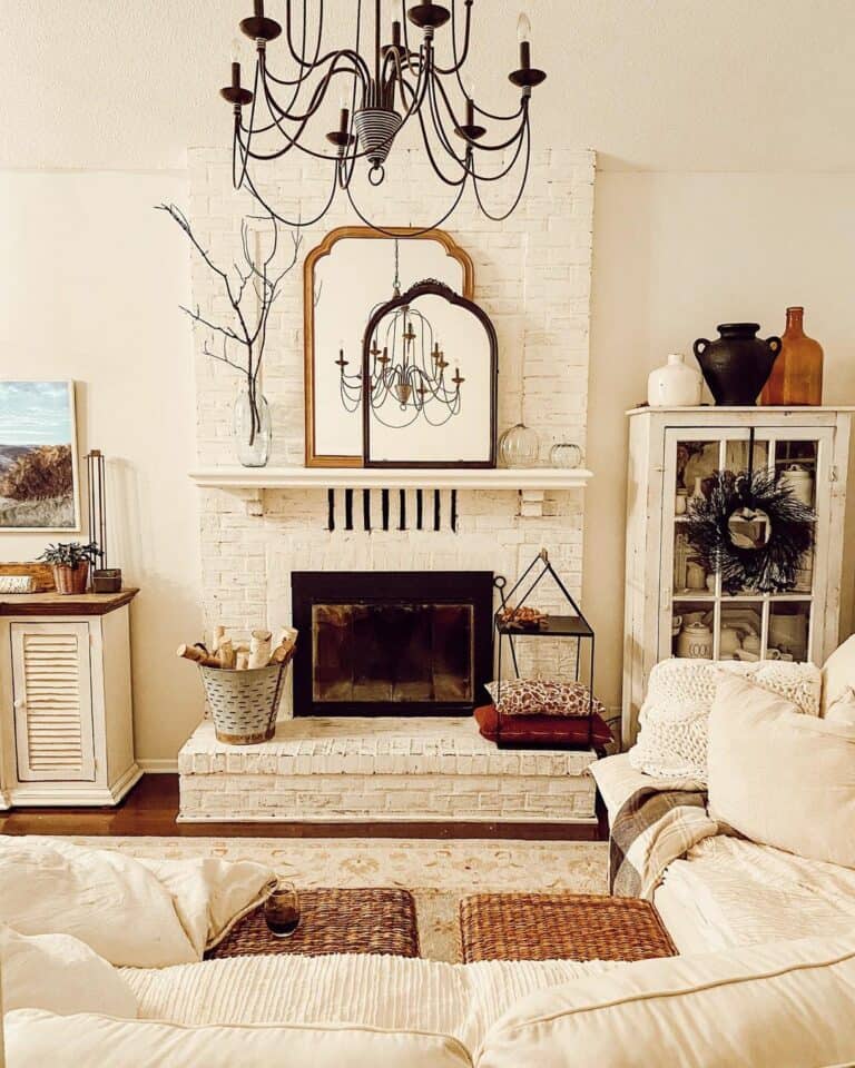 Rustic Living Room With Black Accents