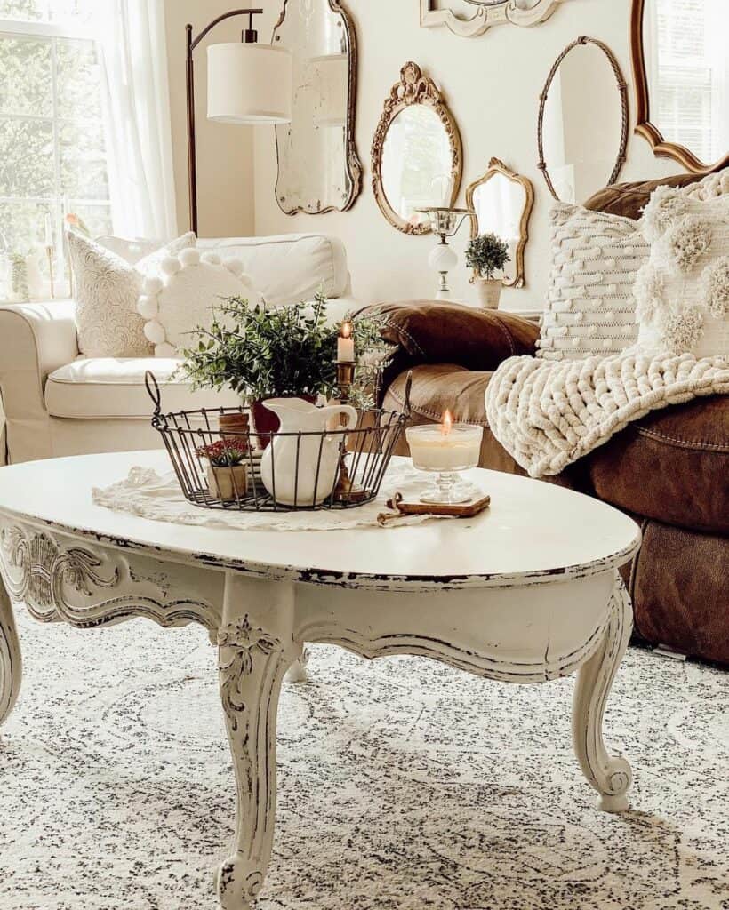 Rustic Living Room With French Farmhouse Décor