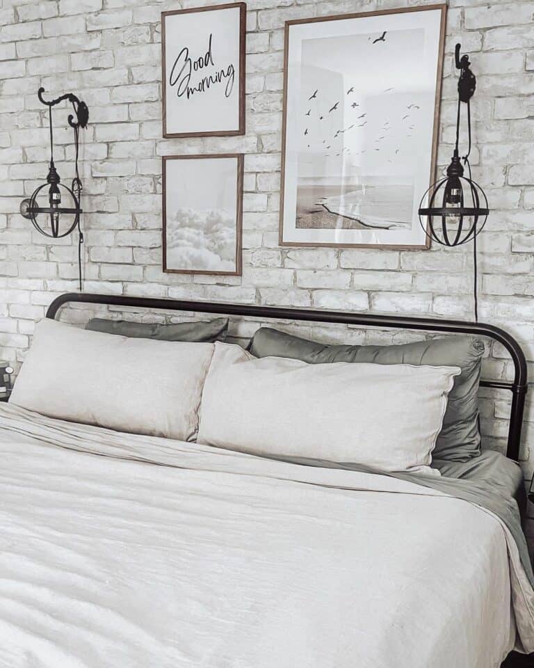 Rustic Wallpaper Design for a Neutral Bedroom
