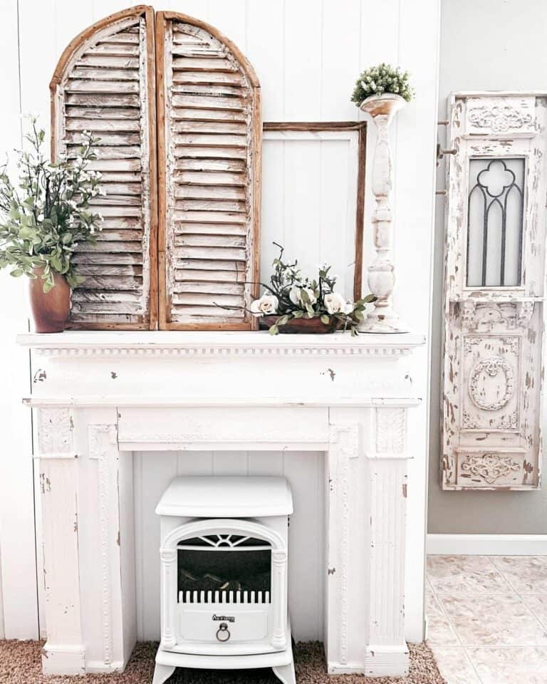 Rustic White Painted Fireplace Ideas